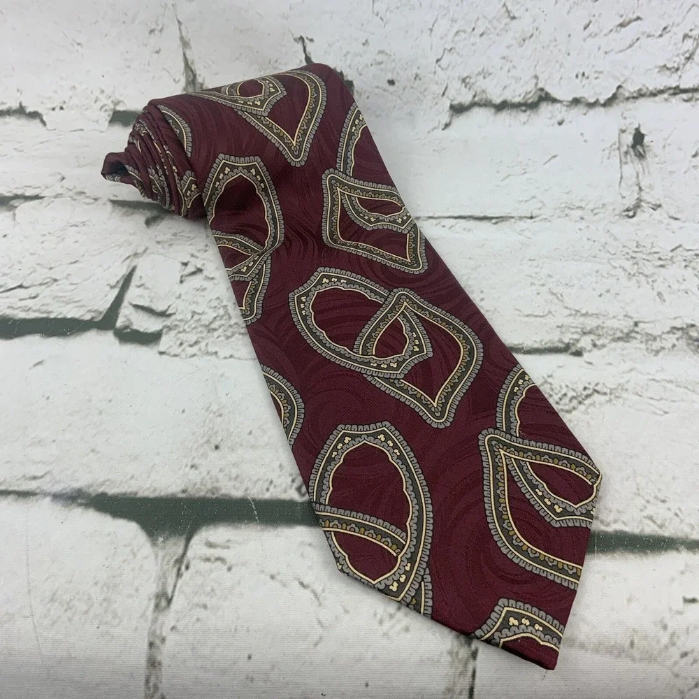 Michael Jacobs For Nordstrom Silk Tie‎ Maroon Locking Links